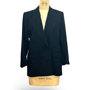 Vintage Guy Laroche Elegant Black Double-Breasted Blazer